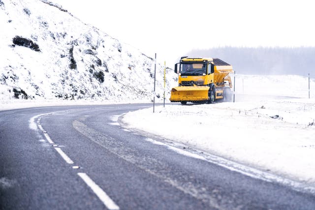 Scotland is braced for wintry conditions this weekend with yellow warnings for snow and ice in place until Sunday evening (Jane Barlow/PA)