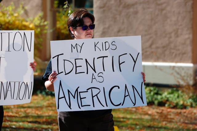 <p>A protest against so called Critical Race Theory being taught in New Mexico schools</p>