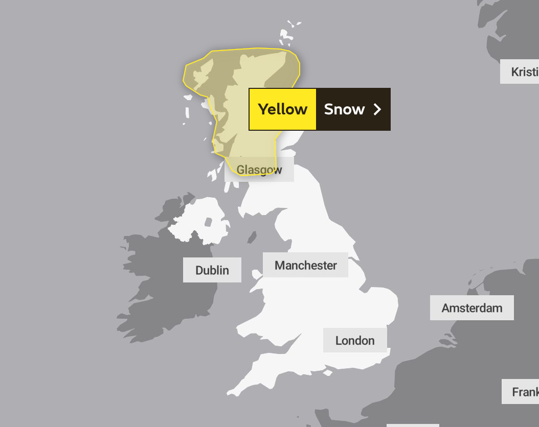 The Met Office has issued weather warnings for ice and snow