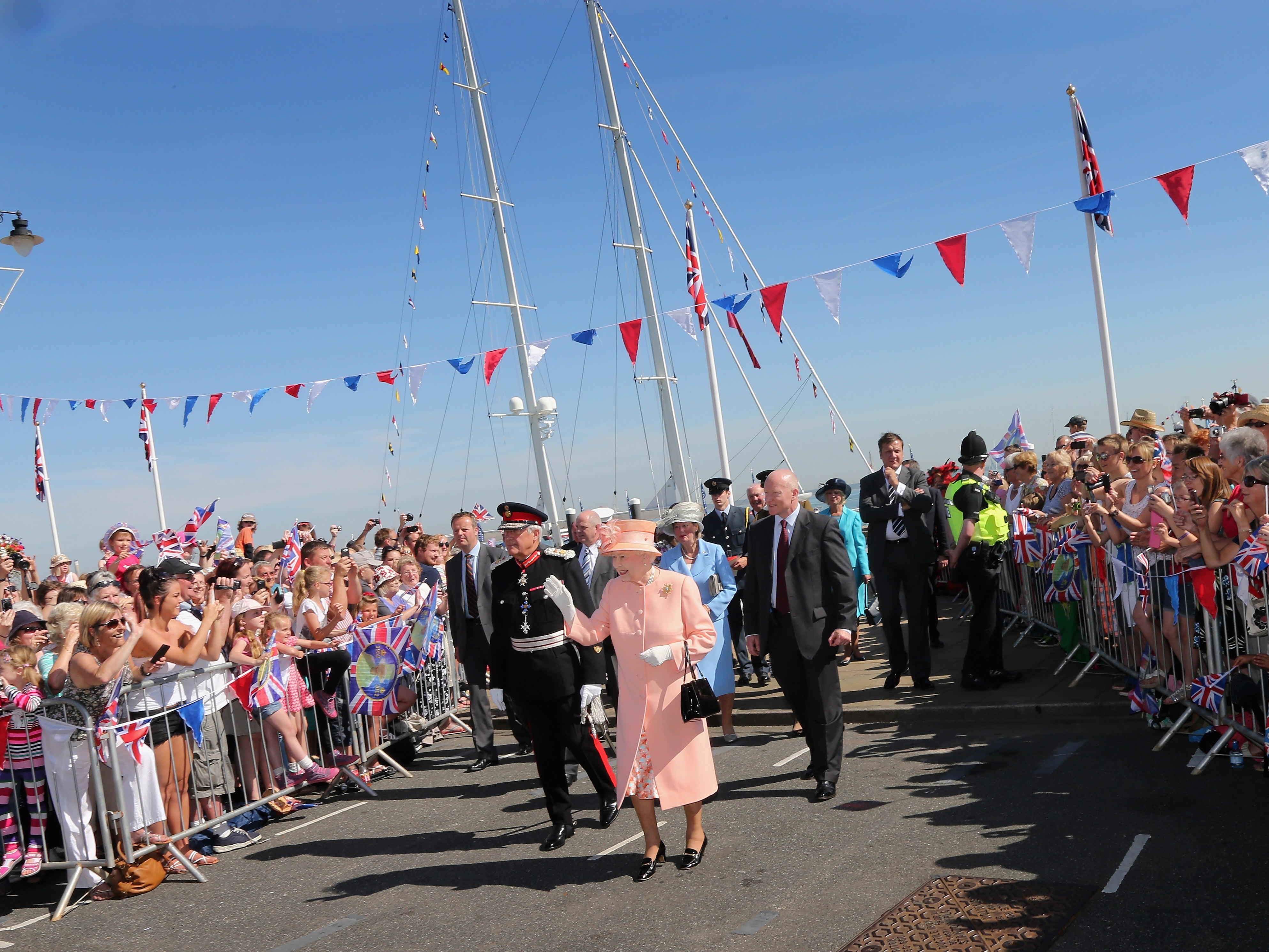 Queen Elizabeth II meets locals during her Diamond Jubilee visit to the Isle of Wight