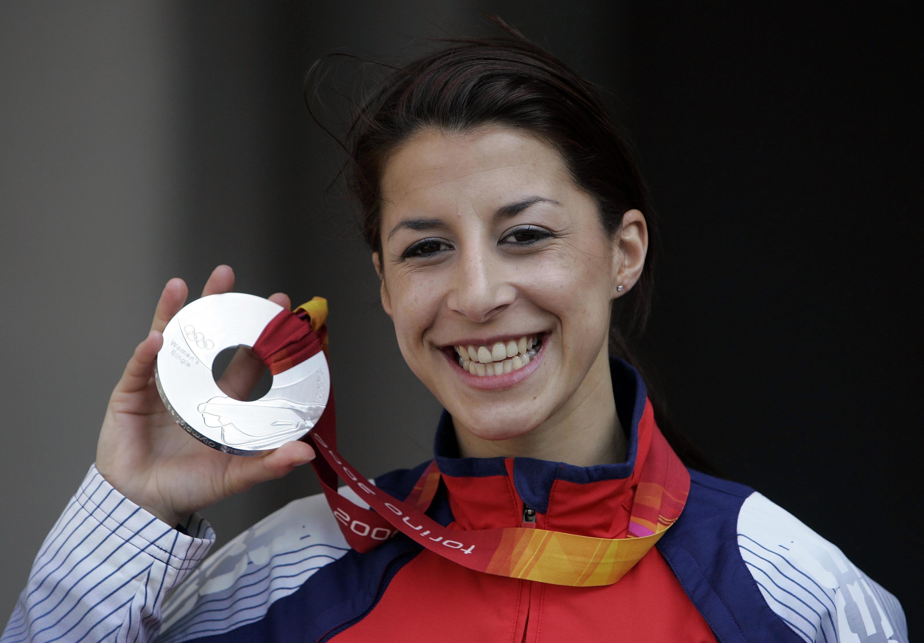 Shelley Rudman with the silver medal she won at the Turin 2006 Games (Andrew Milligan/PA)