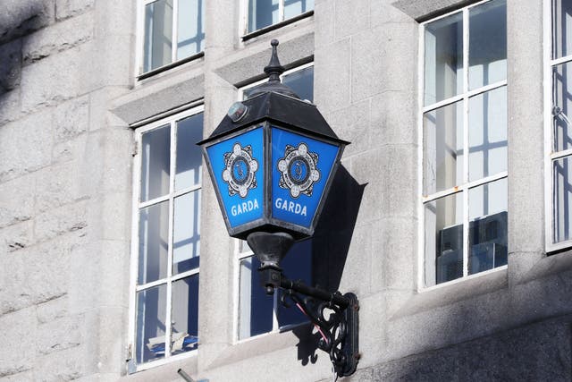 A stock picture of the Garda badge logo on Dublins Pearse Street station (Niall Carson/PA)