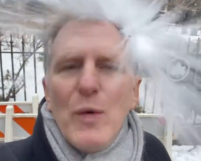 <p>Comedian Michael Rapaport is hit in the face with a snowball while filming a video about Whoopi Goldberg and cancel culture. </p>
