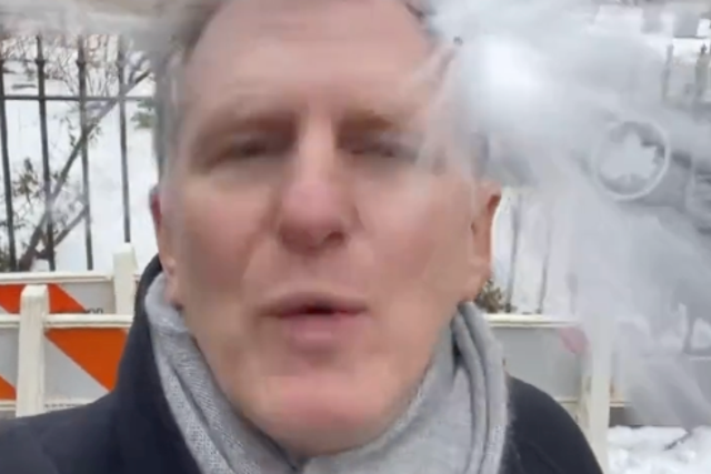 <p>Comedian Michael Rapaport is hit in the face with a snowball while filming a video about Whoopi Goldberg and cancel culture. </p>