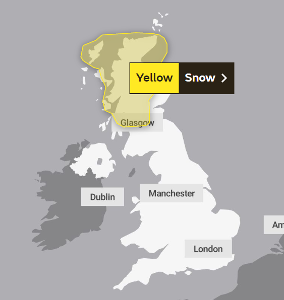 Snow warnings have been issued across Scotland