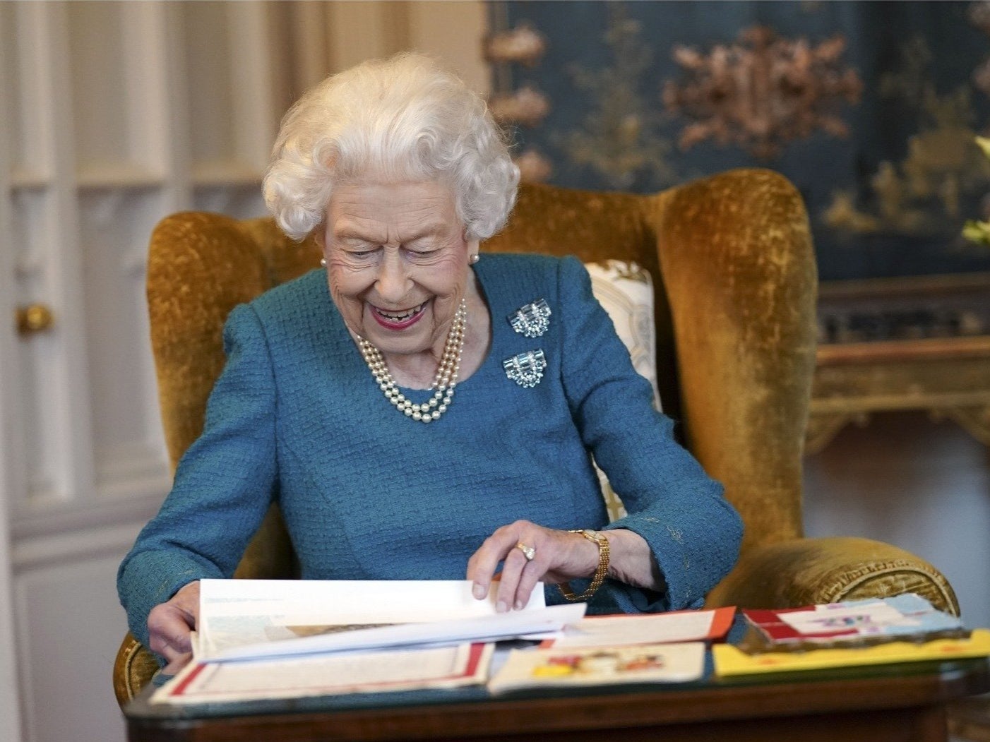 Queen views memorabilia from past Jubilees as she prepares to celebrate 70 years on the throne