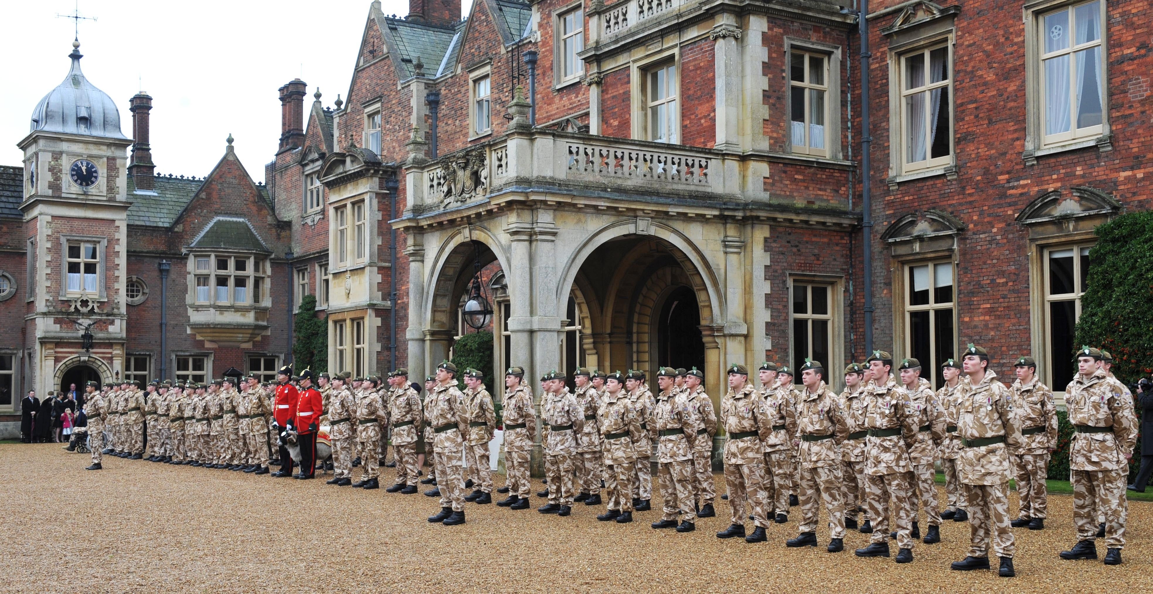 The 2nd Battalion, The Mercian Regiment at a campaign medal presentation in front of Sandringham House in 2009 (PA)