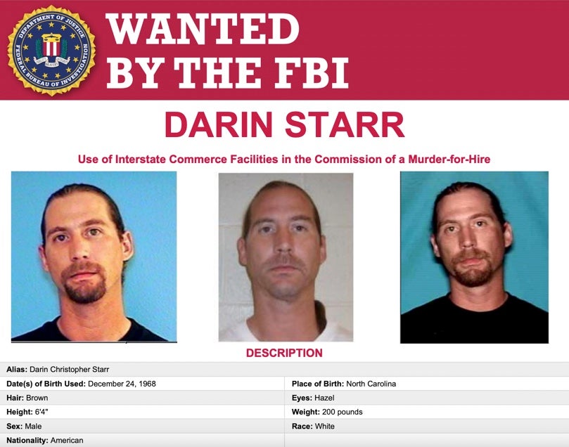 FBI is seeking Darin Starr for the 2017 murder of his sister-in-law Sara Starr