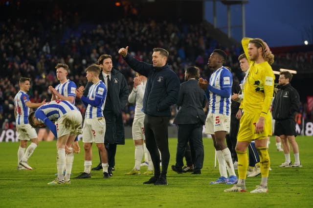Hartlepool United manager Graeme Lee after the final whistle at Crystal Palace (Jonathan Brady/PA)