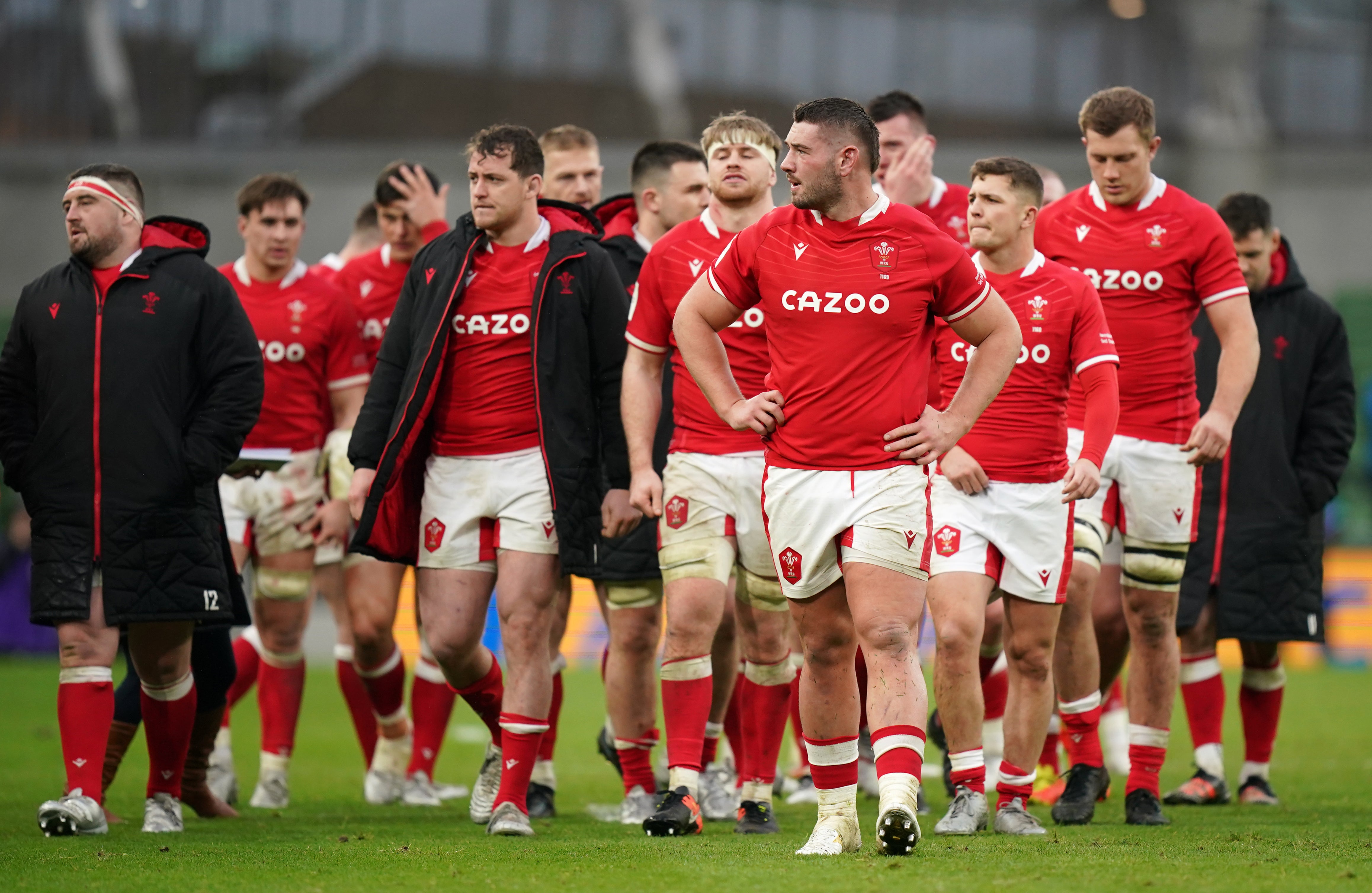 Wales after the final whistle against Ireland in Dublin