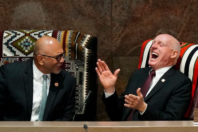 <p>Arizona Republicans like House Speaker Rusty Bowers (right( have pushed back against anti-trans bills in recent weeks. </p>