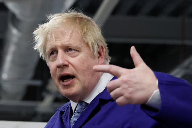 <p>Prime Minister Boris Johnson during a visit to the technology centre at Hopwood Hall College in Manchester (Jason Cairnduff/PA)</p>