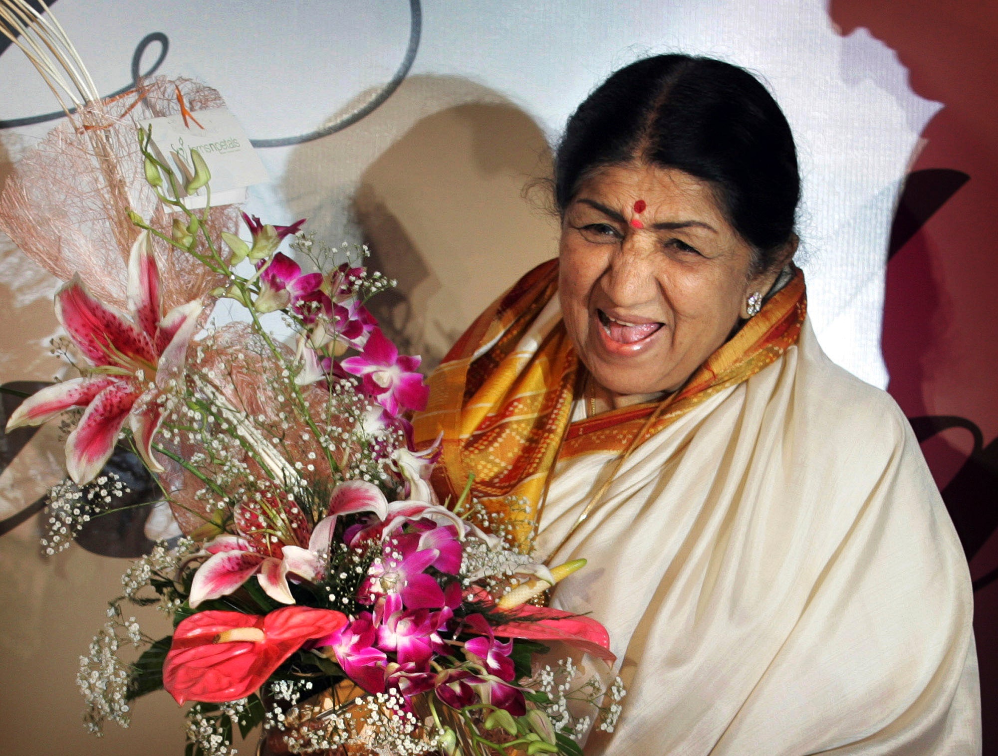 File: Lata Mangeshkar, seen here at an album launch in 2007, has died aged 92