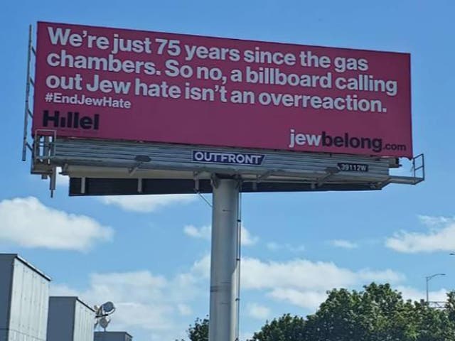 <p>Jewbelong has put up four billboards in South Florida to raise awareness to antisemitism</p>