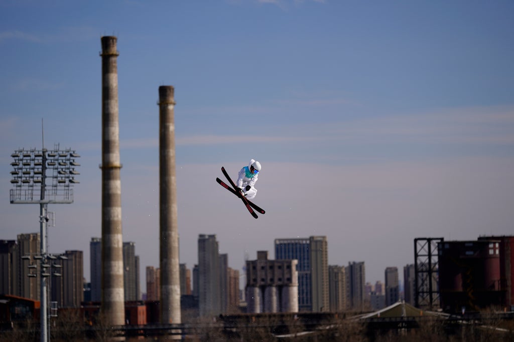 Closed steel mill sends Olympic skiers - not smoke - skyward