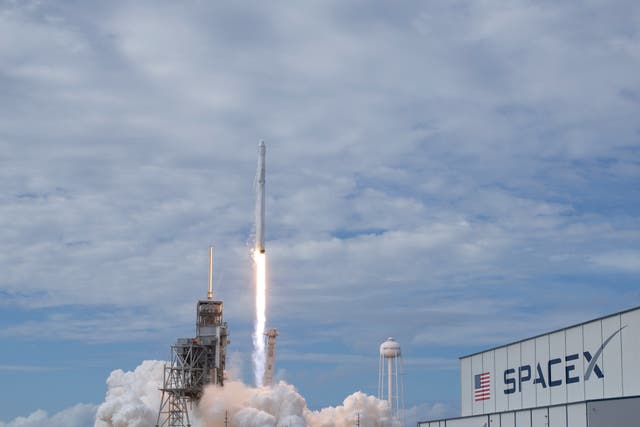 <p>A SpaceX Falcon 9 rocket lifts off from Nasa’s Kennedy Space Center in June, 2017.</p>