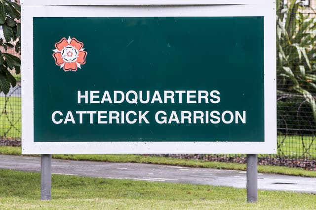 A sign at Catterick Garrison Headquarters in Yorkshire (Danny Lawson/PA)