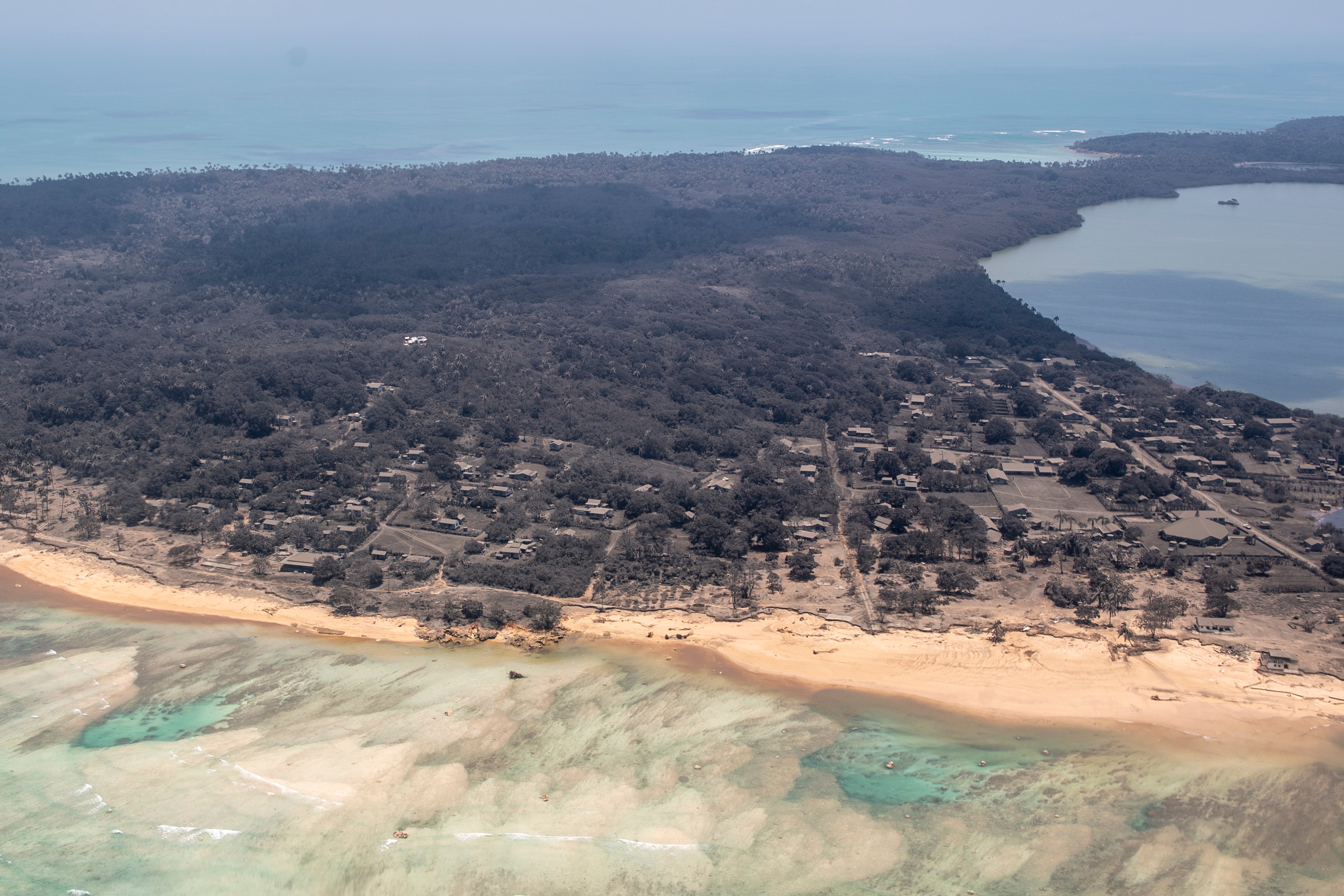 Tonga following a devastating volcanic eruption and tsunami on 15 January