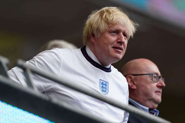 Prime Minister Boris Johnson during the Uefa Euro 2020 Final at Wembley Stadium (Mike Egerton/PA)