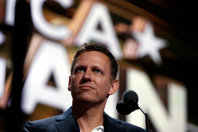<p>Peter Thiel at the Republican National Convention in Cleveland, July 2016</p>