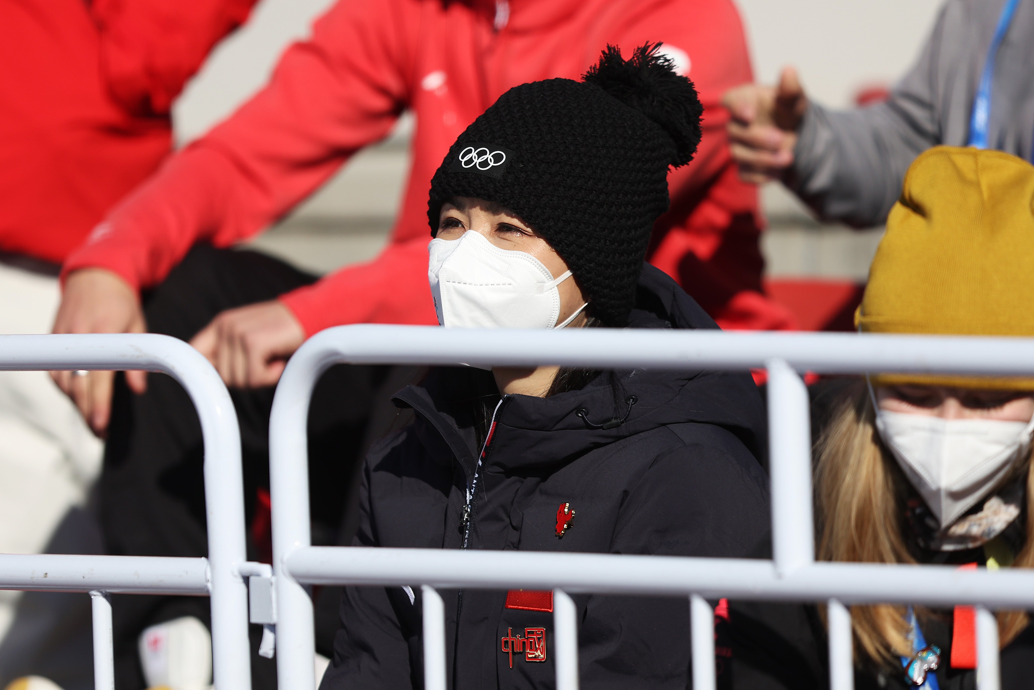Peng Shuai attended the women’s big air freestyle skiing final on Tuesday