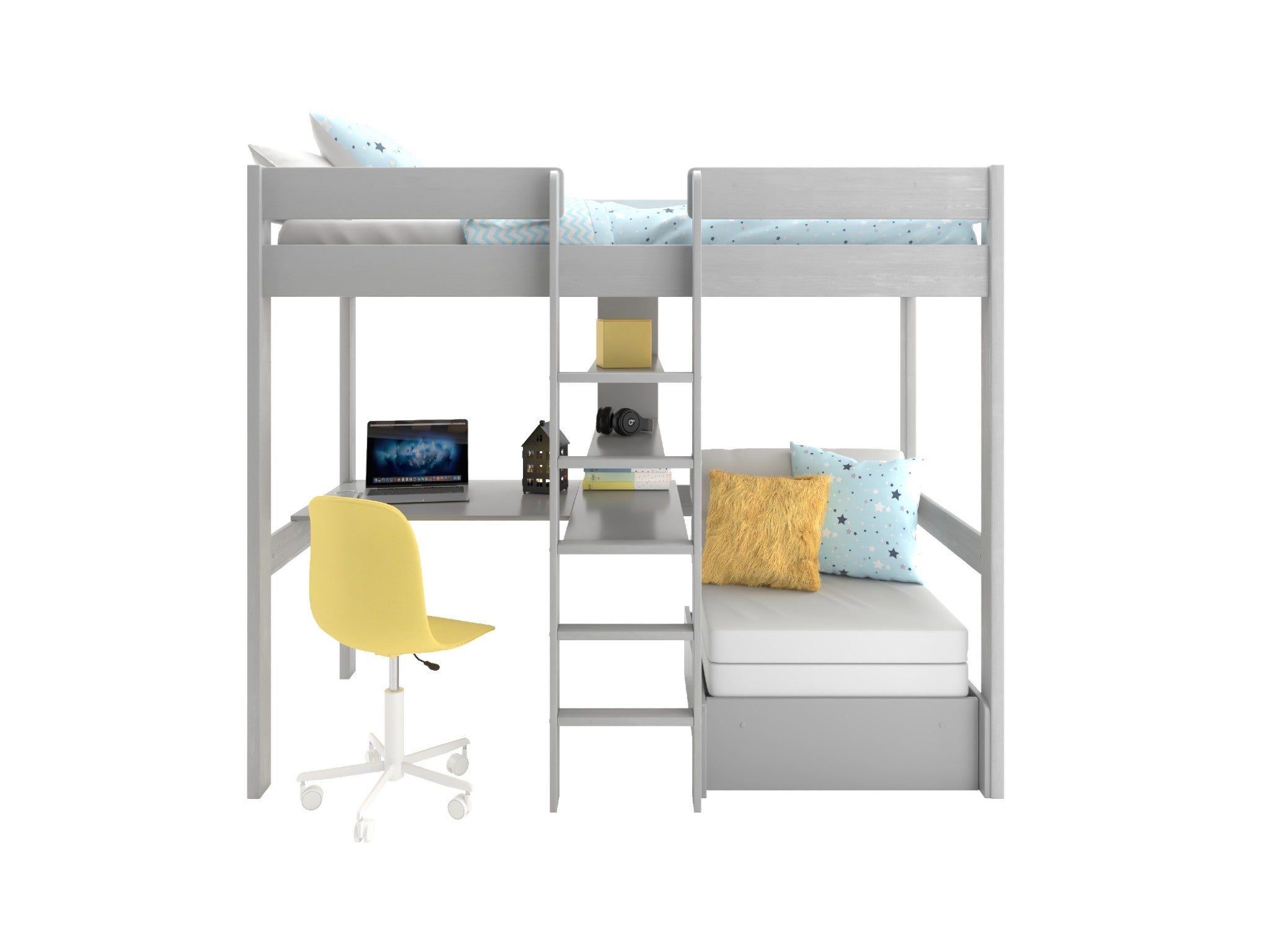 Stompa uno 5 white high-sleeper with desk and pullout chairbed  indybest
