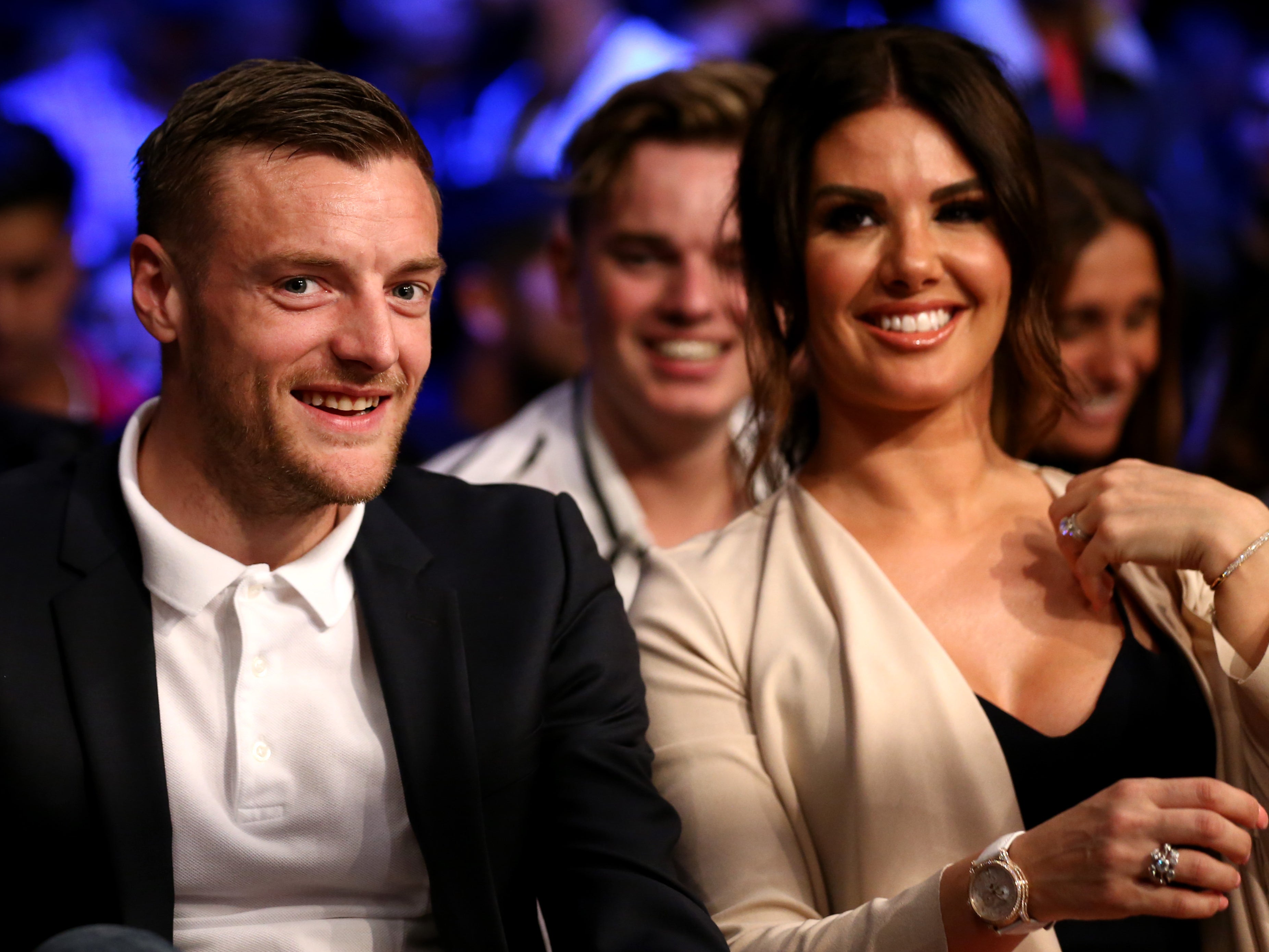 Leicester City striker Jamie Vardy with his wife, pictured in 2018