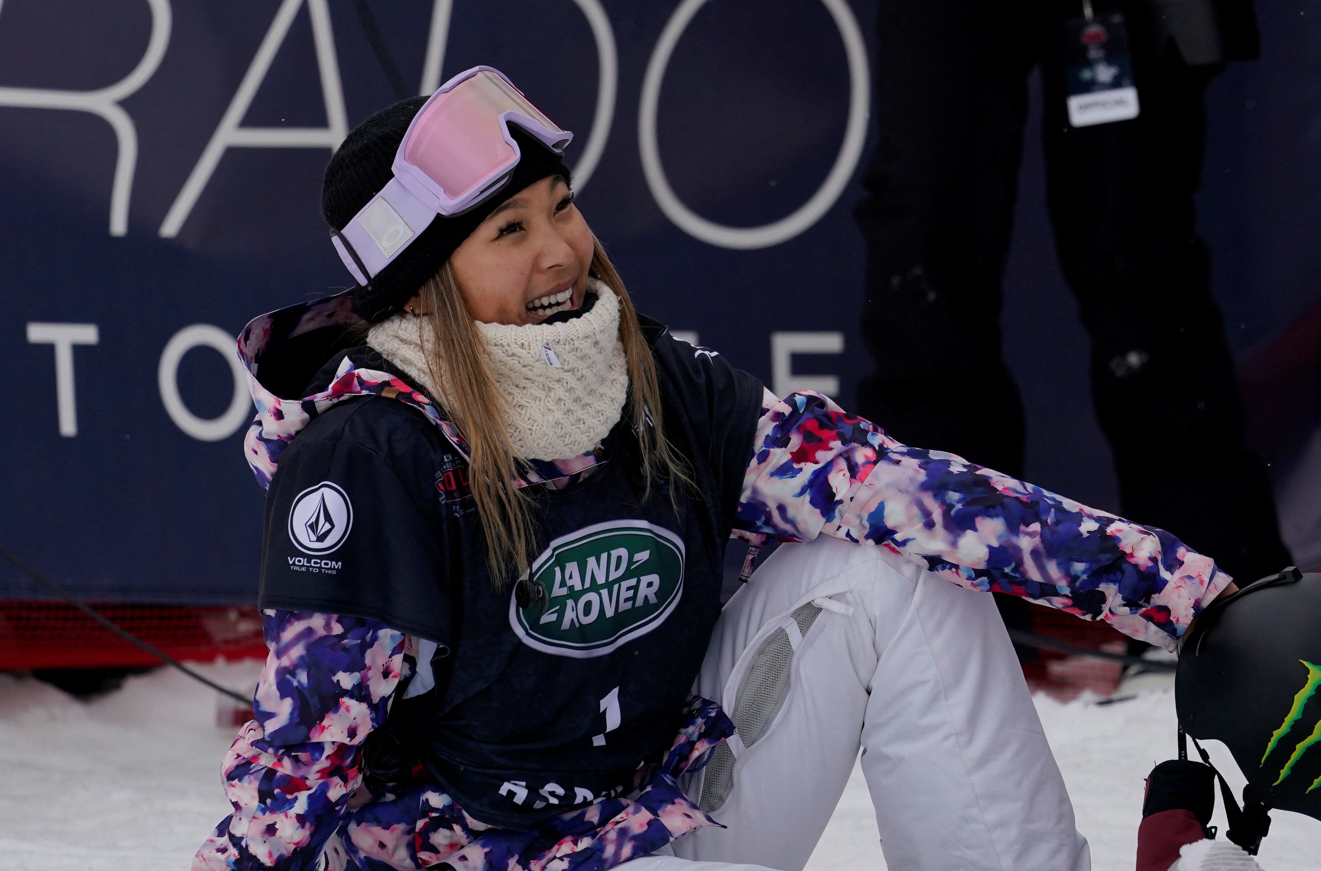 Chloe Kim after the snowboard halfpipe finals at the 2021 World Championships in Aspen, Colorado