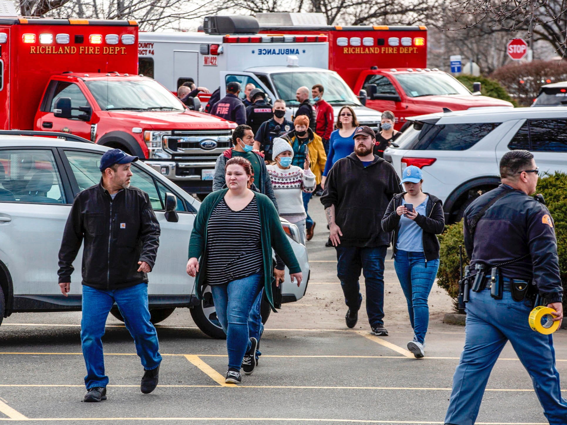 At the scene of the shooting in Richland, Washington, on Monday