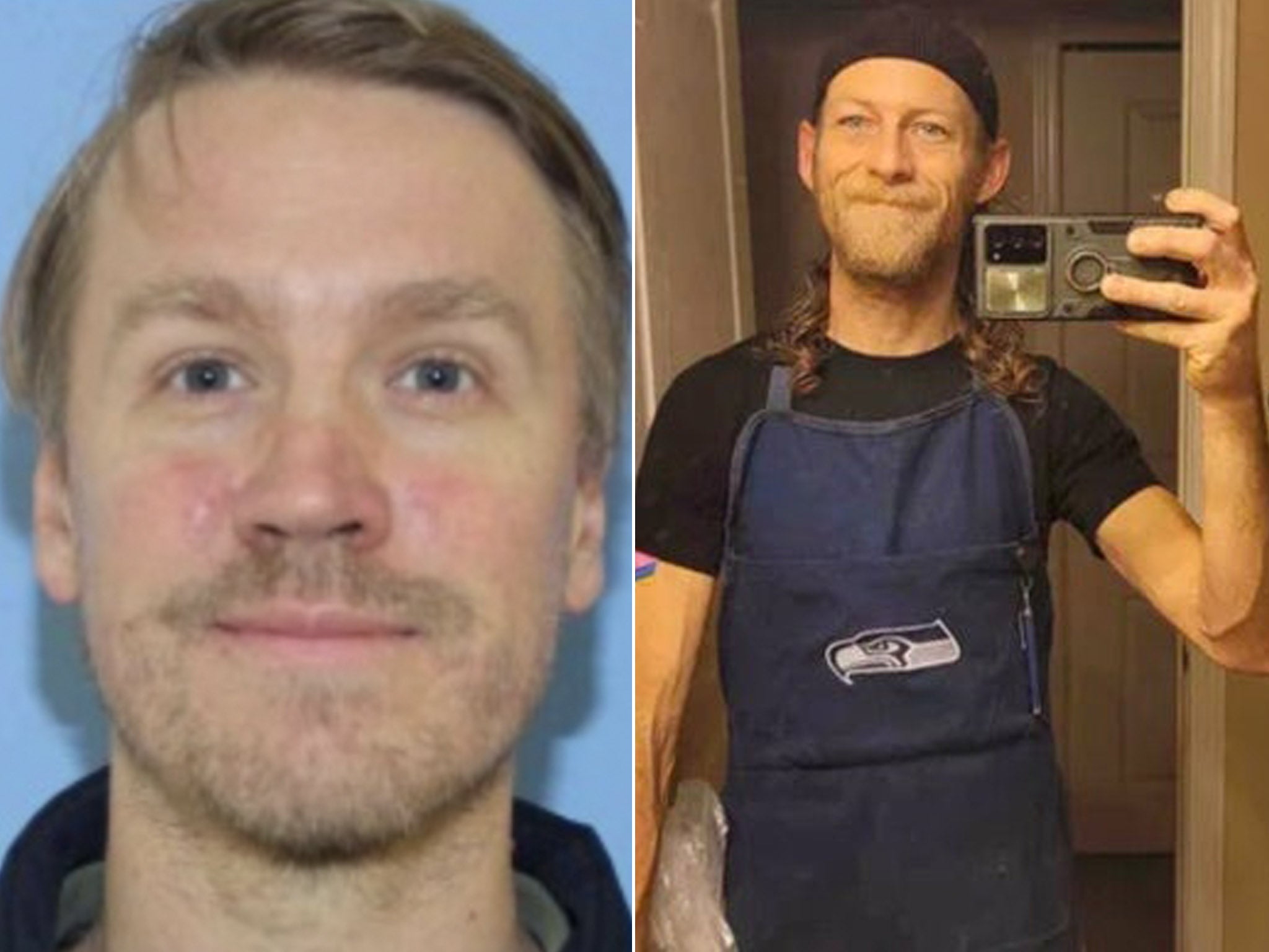 Aaron Kelly (left) is accused of shooting and killing Instacart shopper Justin Krumbah (right)