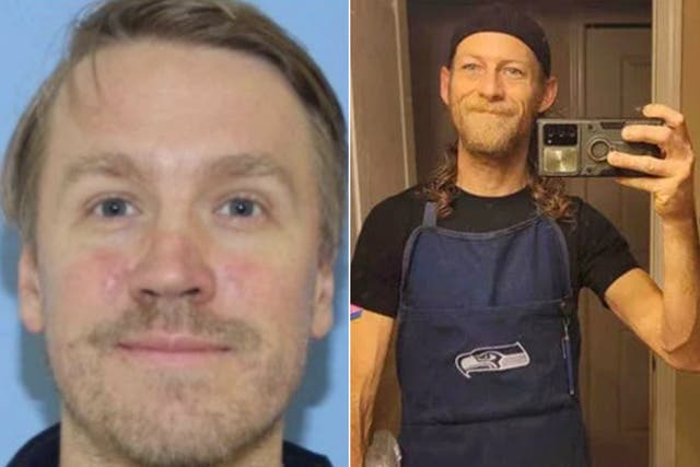 <p>Aaron Kelly (left) is accused of shooting and killing Instacart shopper Justin Krumbah (right) </p>