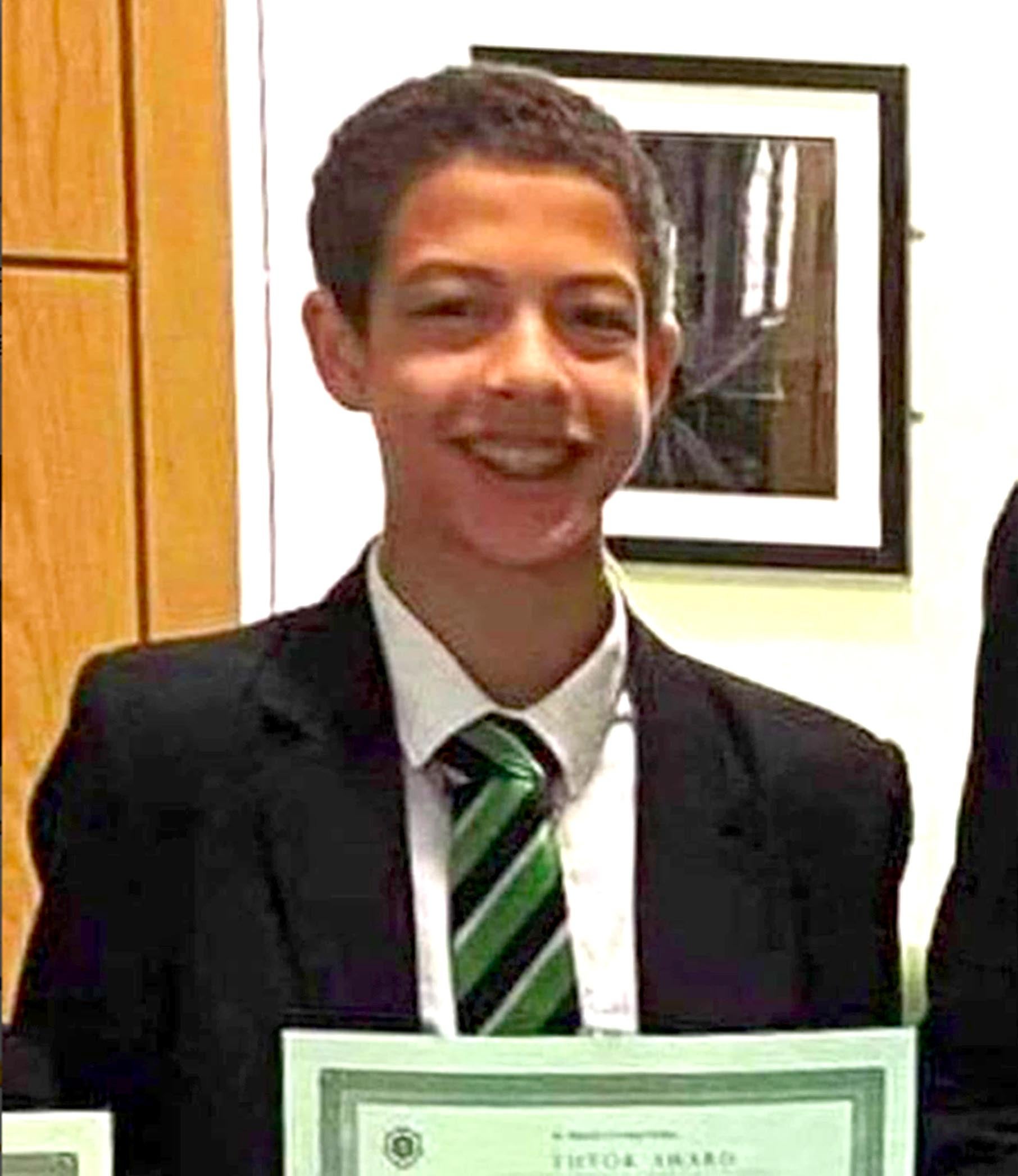 Noah Donohoe, a 14-year-old pupil at St Malachy’s College, was found dead in a storm drain in north Belfast in June of 2020, six days after he went missing (Family handout/PA)