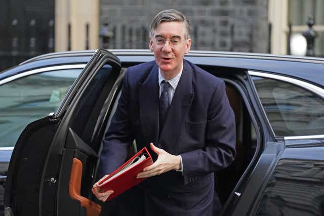 Jacob Rees-Mogg said he was not sitting close enough to Boris Johnson in the Commons to feed him the Savile attack line (Stefan Rousseau/PA)