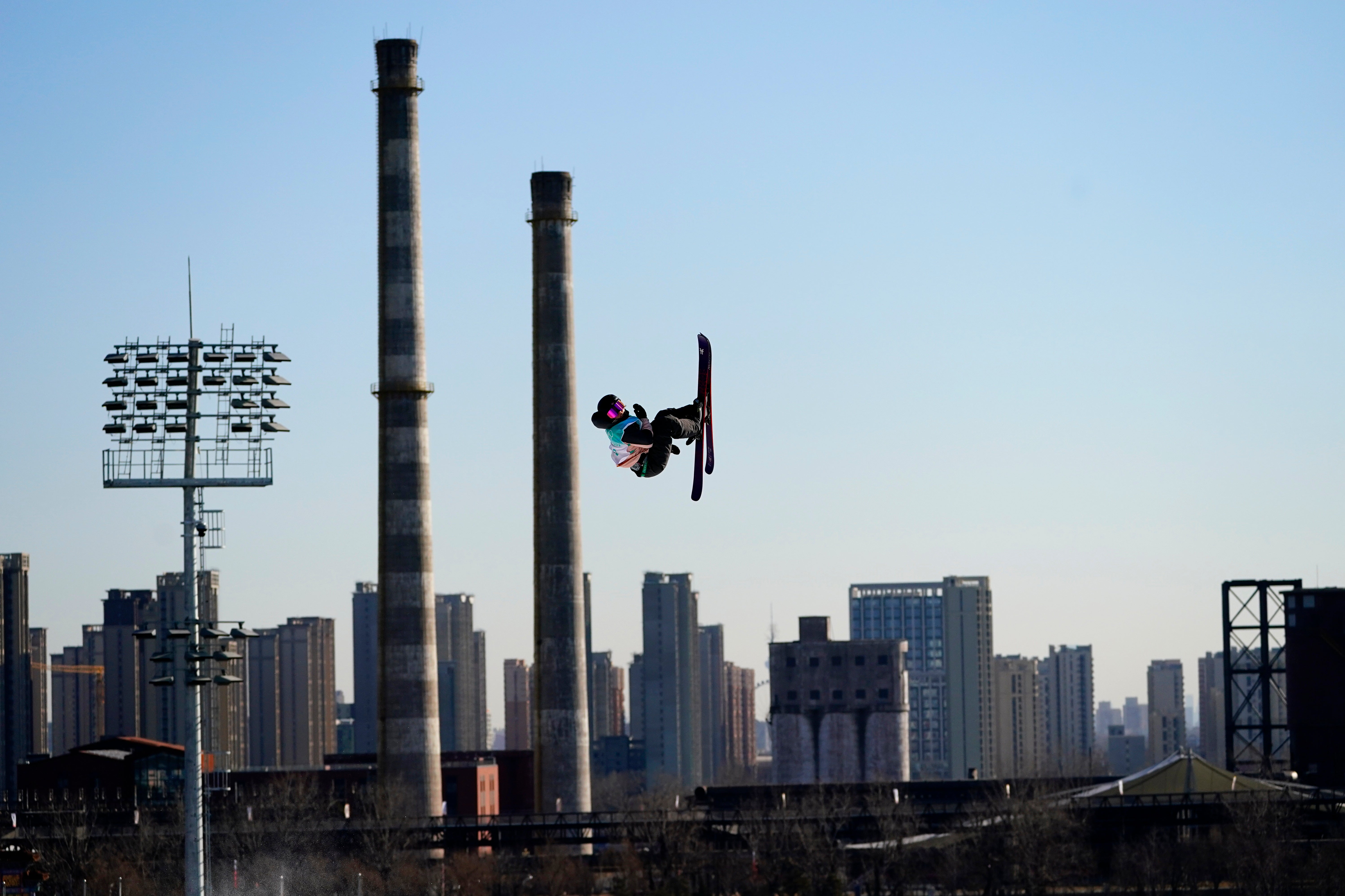 Sandra Eie, of Norway, competes during the women’s freestyle skiing big air finals of the 2022 Winter Olympics in Beijing on Tuesday, February 8, 2022