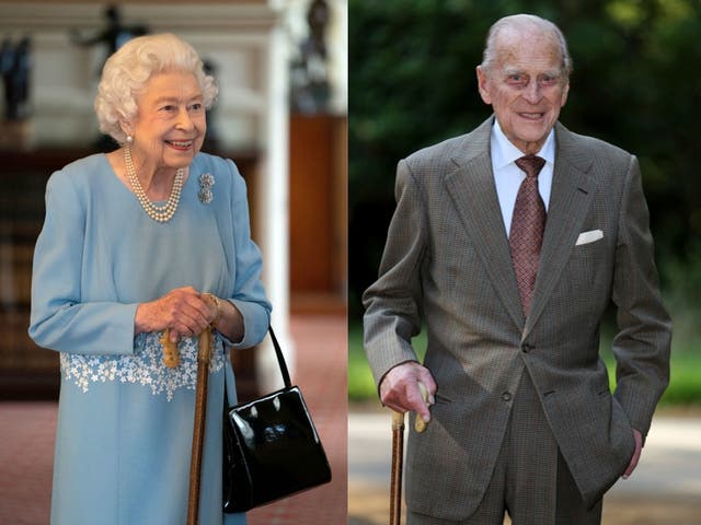 <p>Queen Elizabeth uses Prince Philip’s cane during recent outing celebrating her Platinum Jubilee</p>