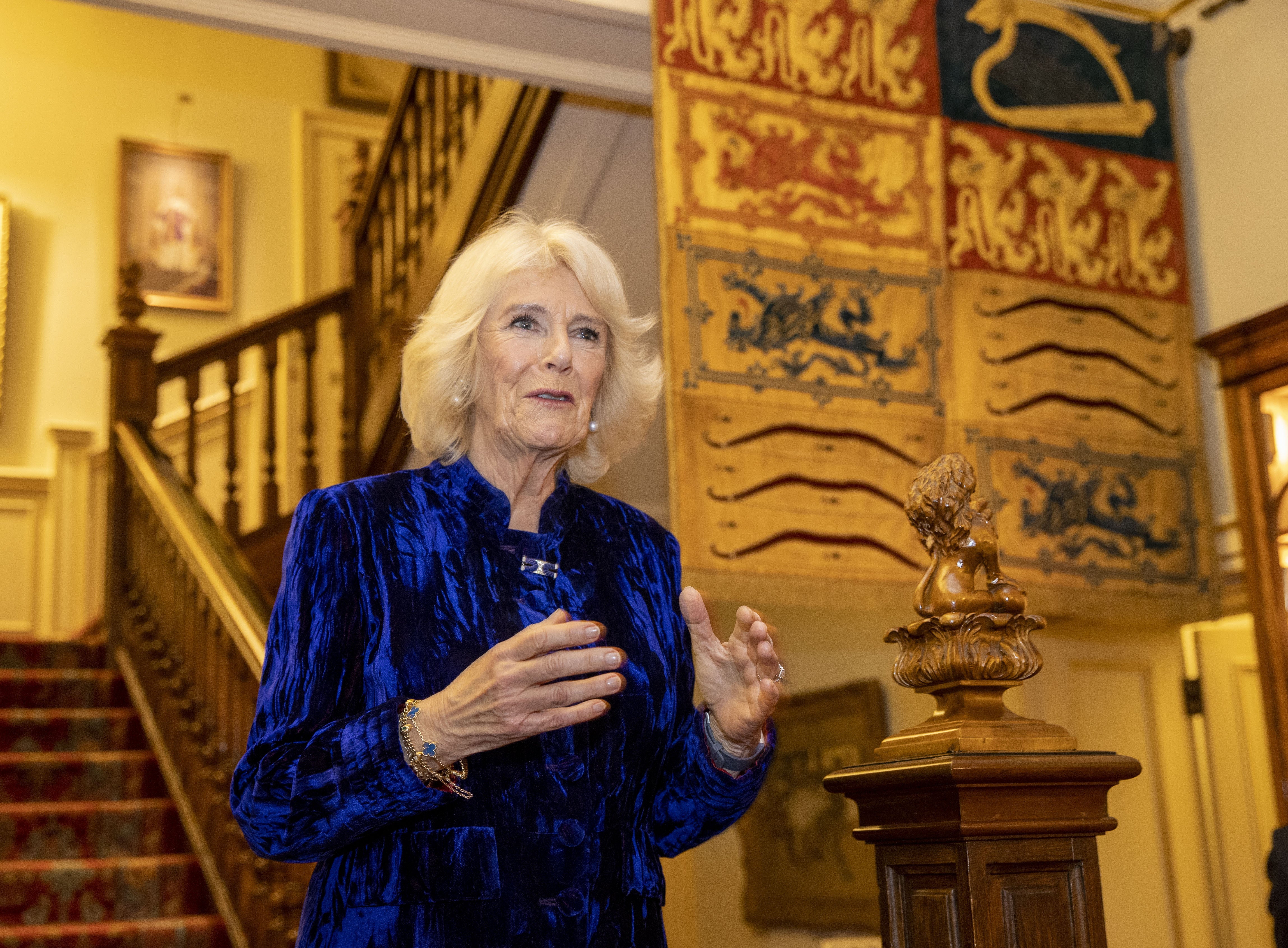 The Duchess of Cornwall hosted a reception to celebrate the success of the British Equestrian teams at the 2020 Tokyo Olympic and Paralympic Games (Steve Reigate/Daily Express/PA)