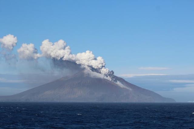 <p>File: Mt Curry erupting on Zavodovski Island in the South Sandwich Islands in July, 2016</p>