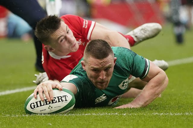 Ireland’s Andrew Conway claimed two tries against Wales (Niall Carson/PA)