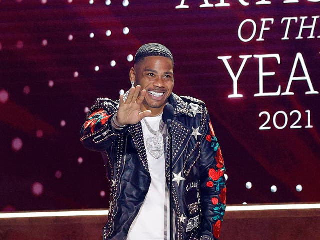 <p>Nelly at the Country Music Awards in 2021</p>