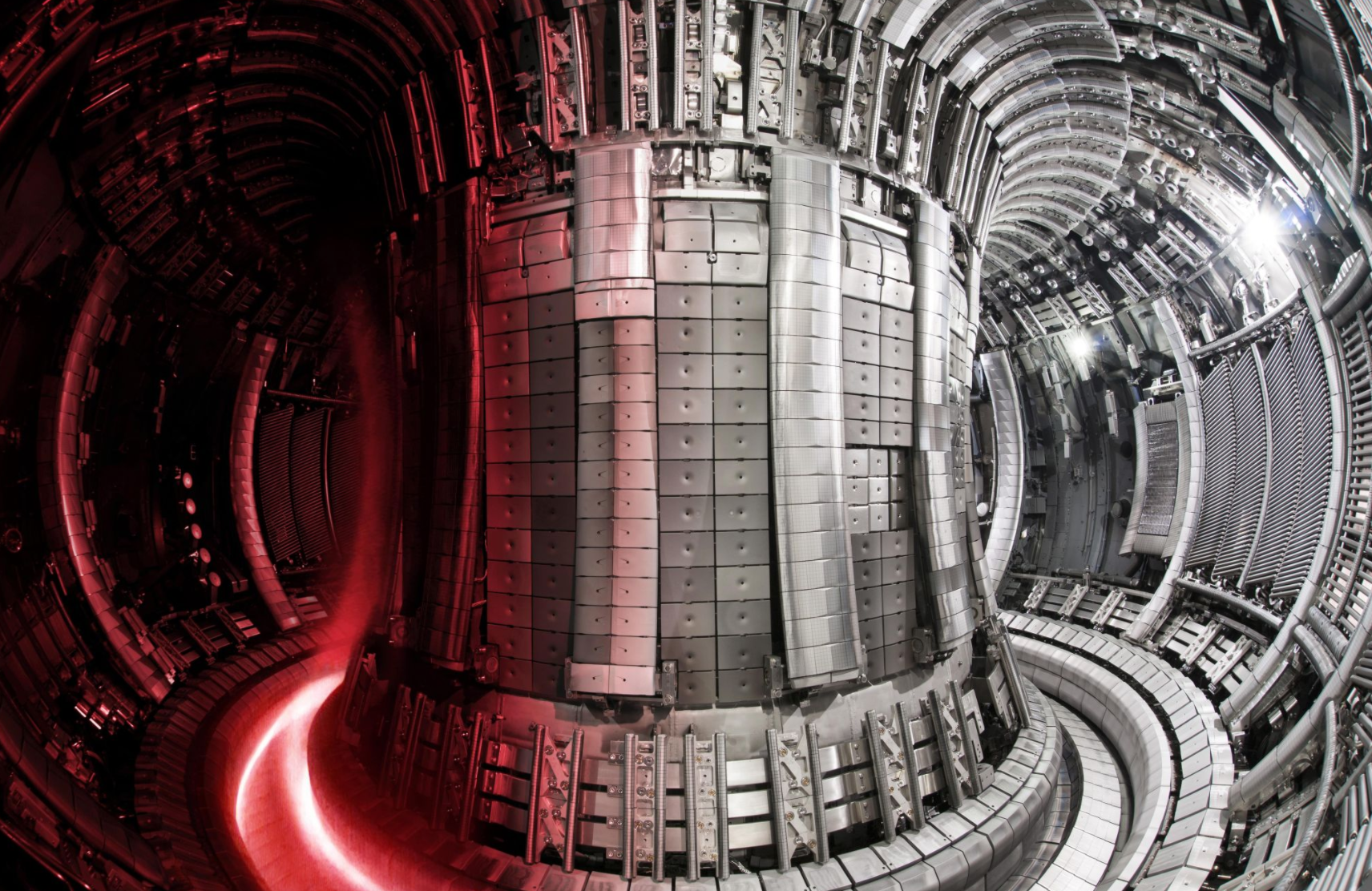 The JET reactor is based on a tokamak, in which fusion occurs within a white-hot river of plasma