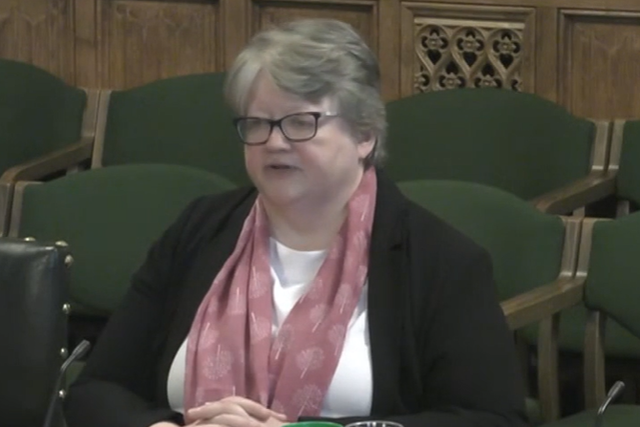 <p>Therese Coffey was questioned by Labour MP Neil Coyle about a ‘rumour’ that she was preparing to resign</p>