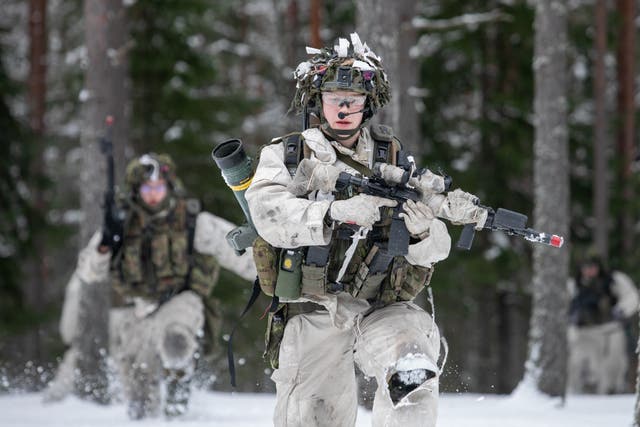 <p>Training of Nato allies Estonian and British troops</p>