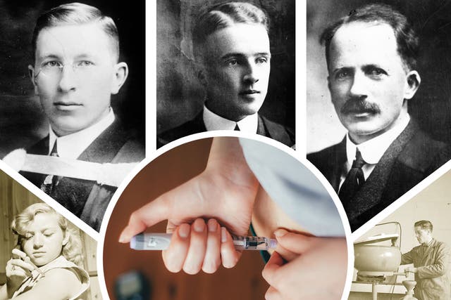 <p>From top left to top right, Banting, Best and Macleod each had a part in the discovery of the life-saving drug </p>