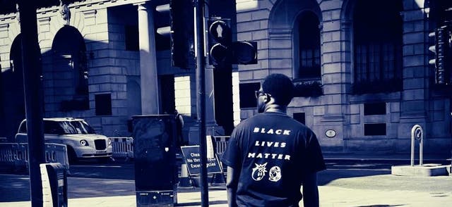 <p>Kay Badu wearing a Black Lives Matter t-shirt. </p>