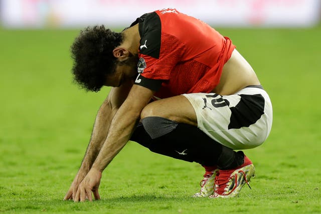 Mohamed Salah and Egypt were beaten on penalties in the Africa Cup of Nations final (Sunday Alamba/AP).