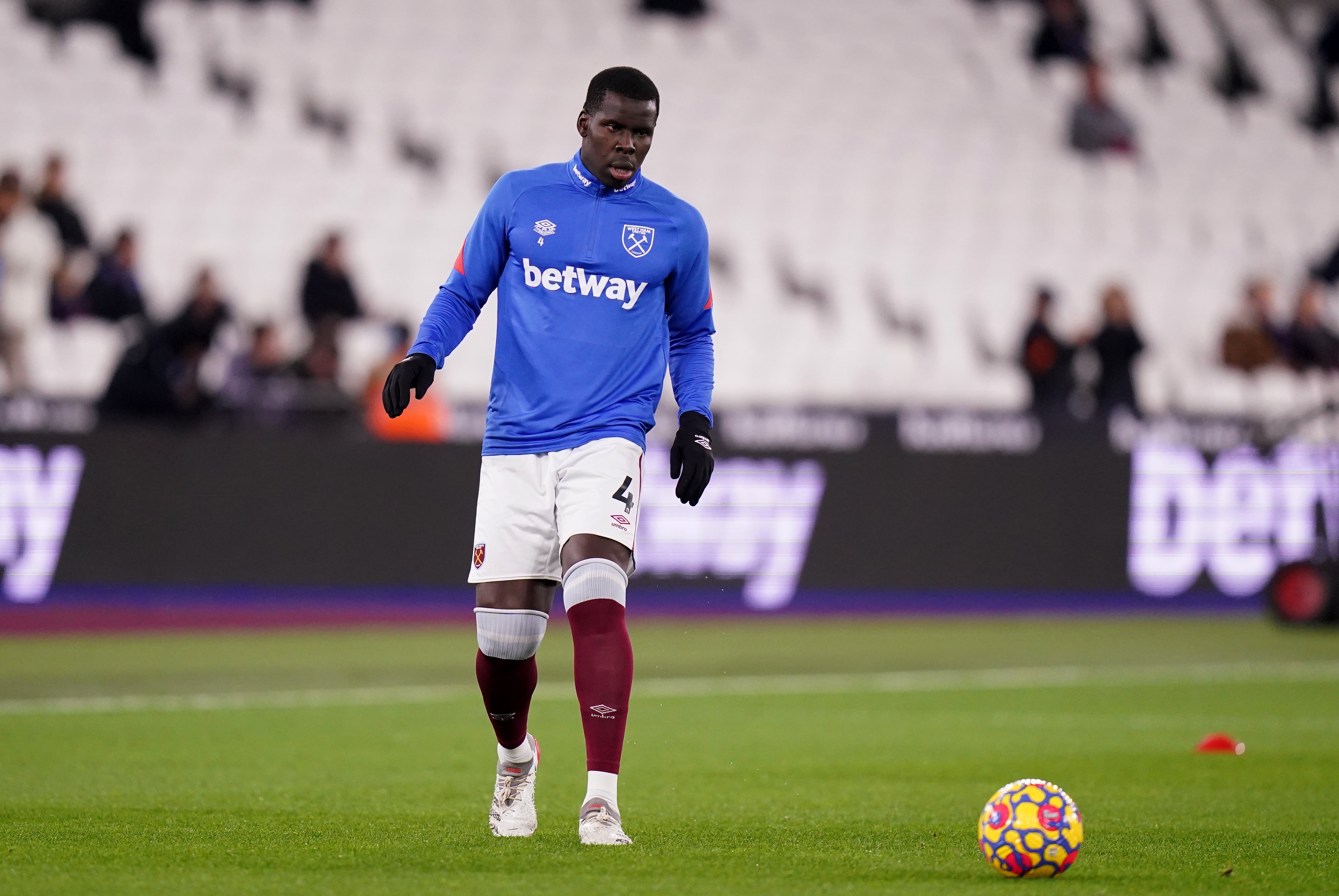 West Ham United’s Kurt Zouma was put on the pitch in Tuesday’s game against Watford despite outcry (PA/ Adam Davy)