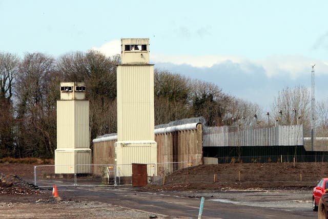 Watch towers at the remains of the Maze prison near Lisburn (Paul Faith/PA)