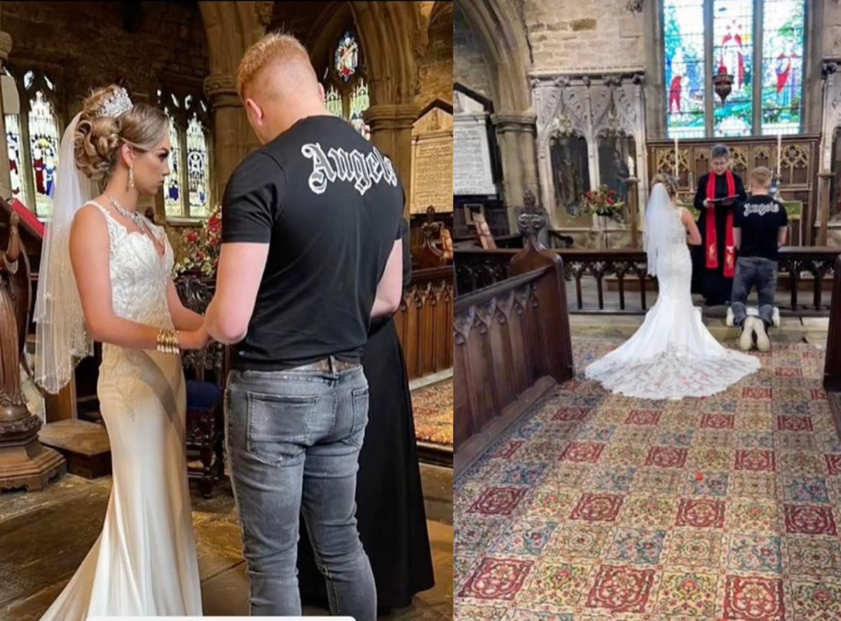 Groom criticised for wearing jeans and T-shirt to his own wedding