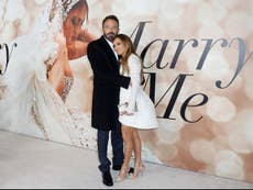 Jennifer Lopez wears wedding dress to screening of ‘Marry Me’