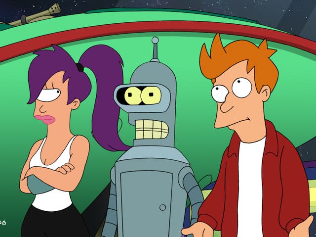 <p>Leela, Bender and Fry in ‘Futurama'</p>